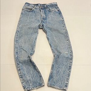 VINTAGE 80’s LEVI’S 501 MADE IN USA ACID WASH GRUNGE DENIM JEANS
